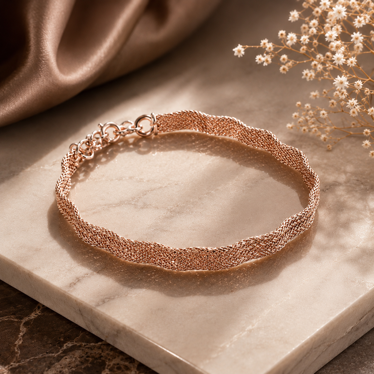 Braided Rose Gold Bracelet by The 925 Club