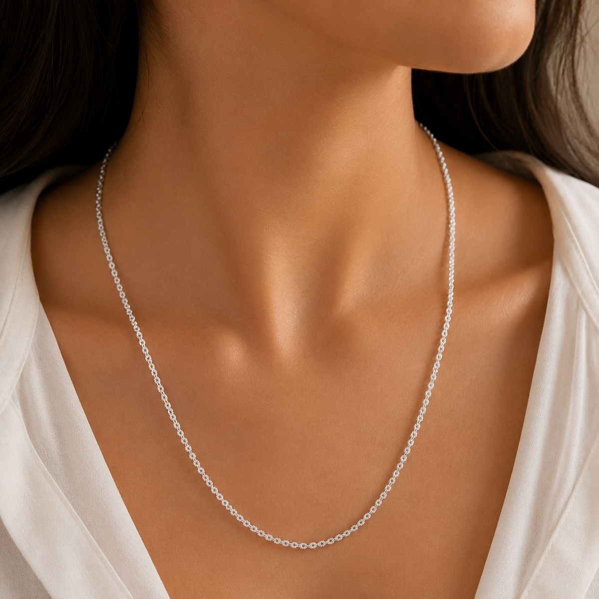 Delicate Cable Silver Chain by The 925 Club