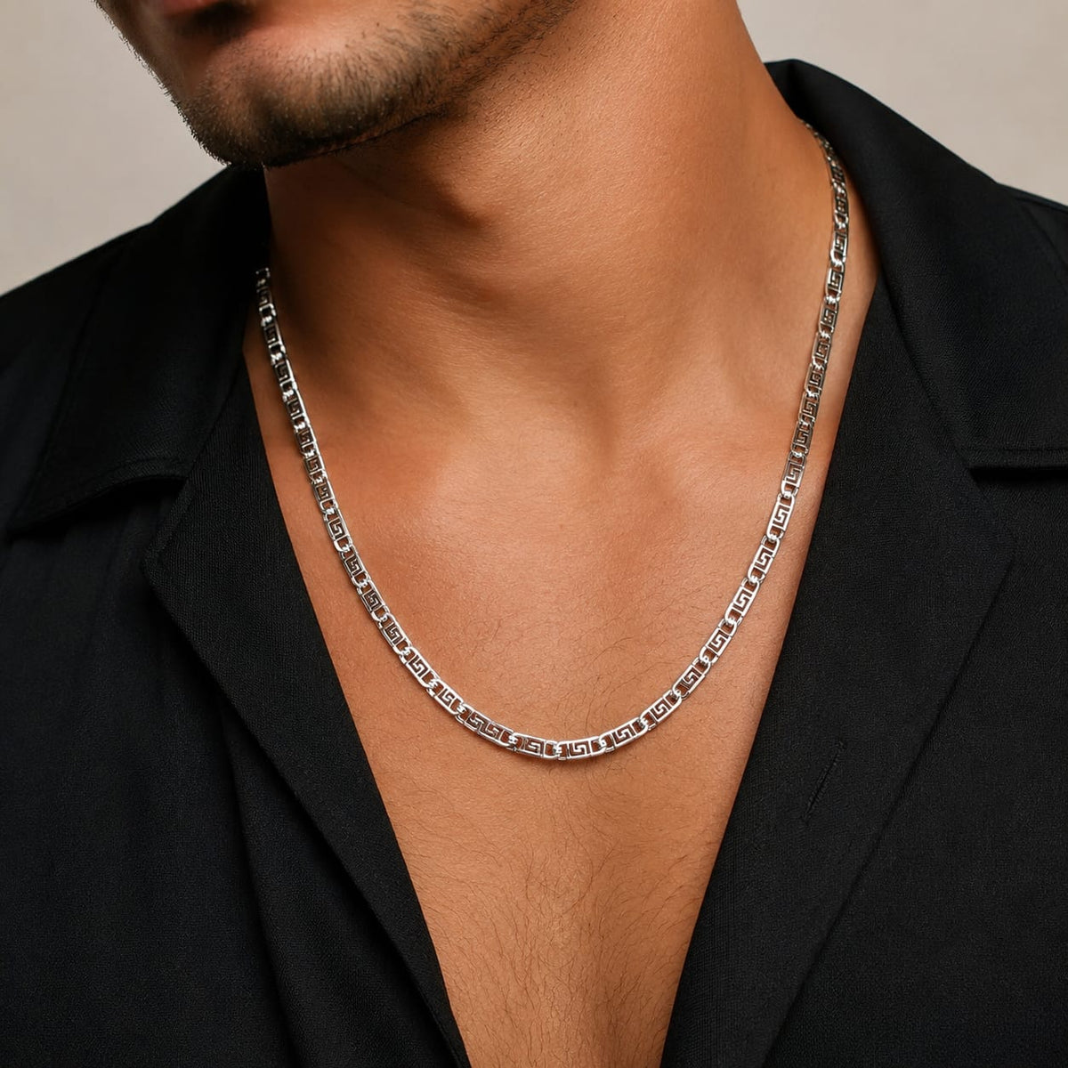 Silver Greek Link Chain by The 925 Club