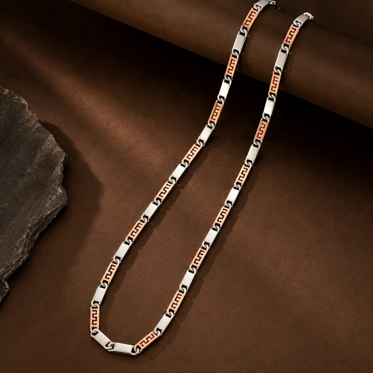 Dual Tone Greek Link Chain by The 925 Club