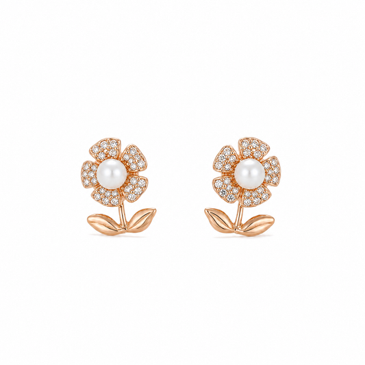 Floral Pearl Studs by The 925 Club - image 2