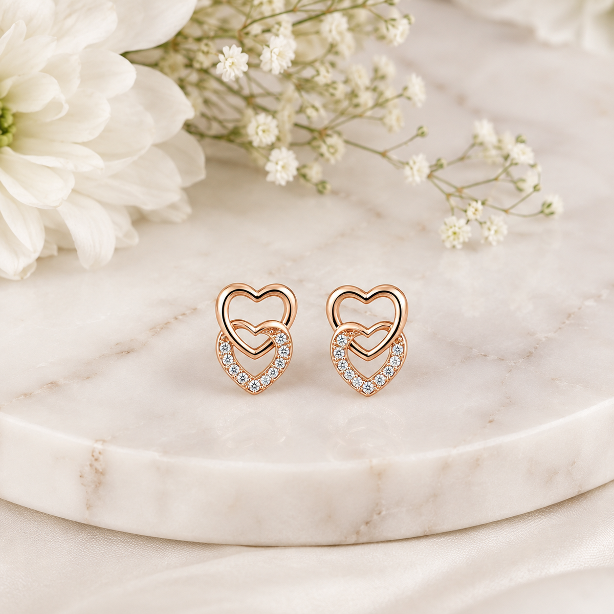 Twin Heart Glow Earrings by The 925 Club - image 3