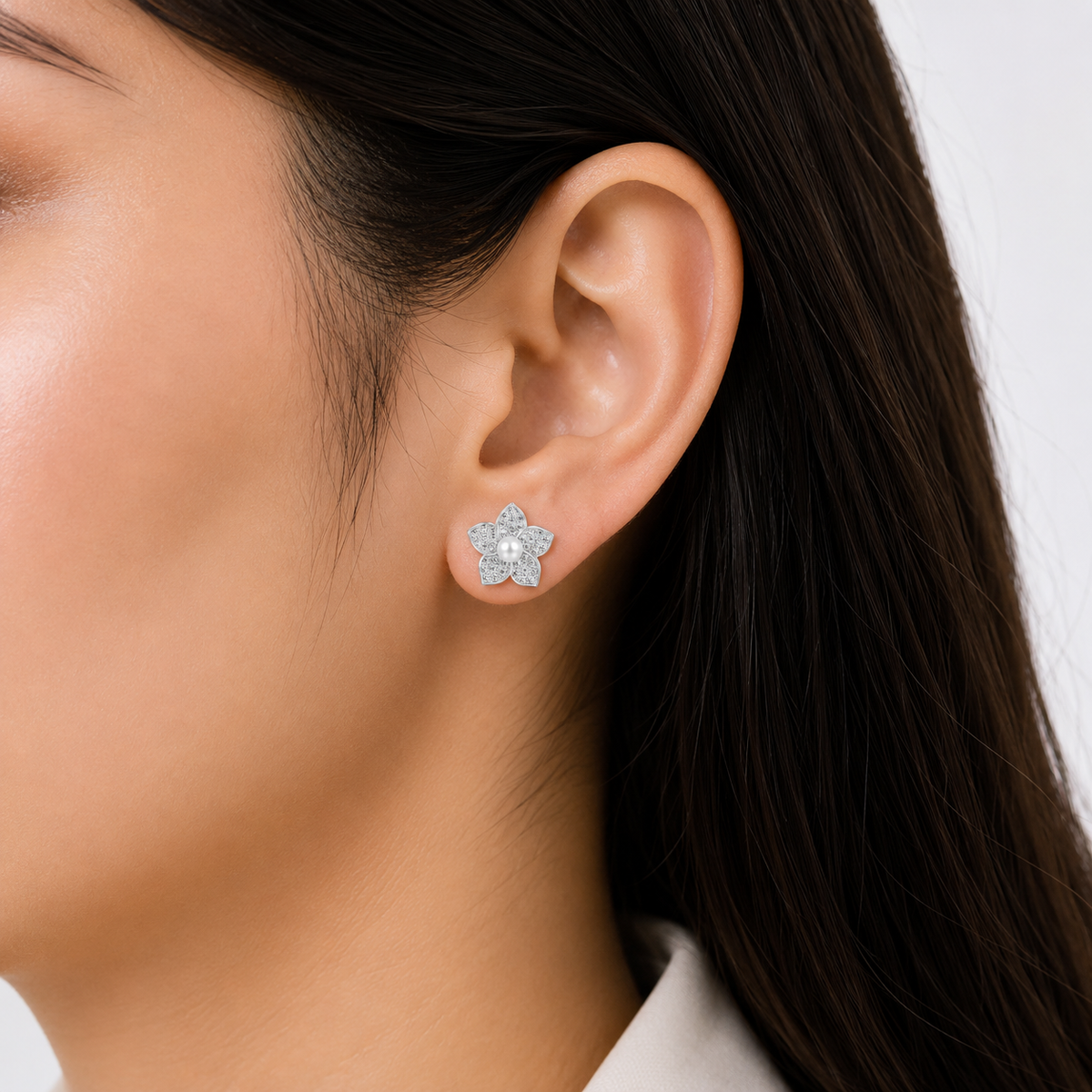 Pearl Flora Earrings by The 925 Club - image 3
