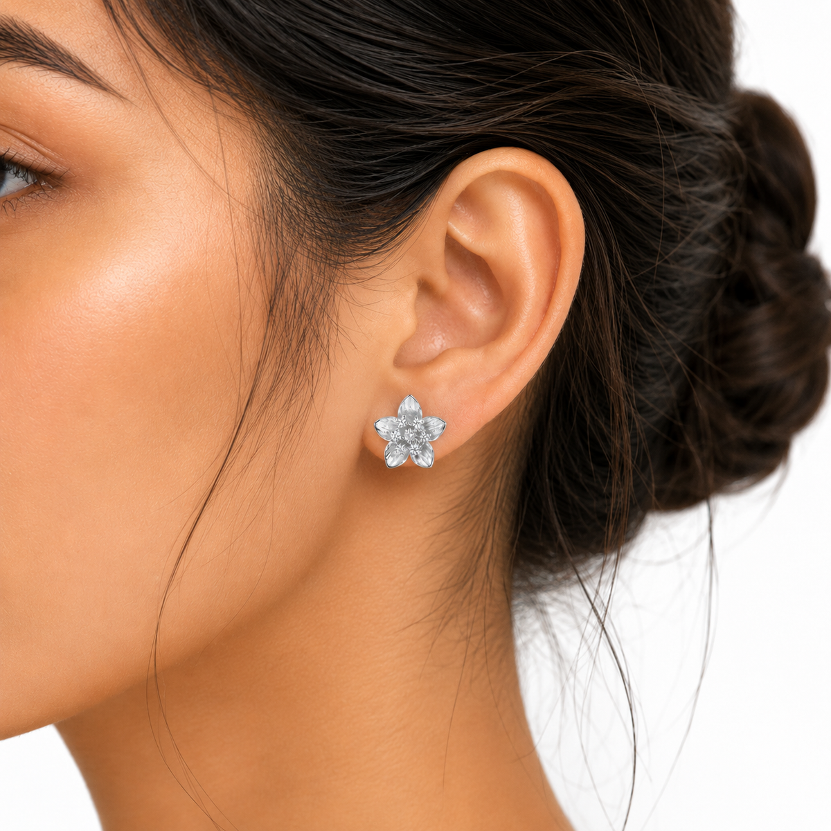 Silver Petal Studs by The 925 Club - image 3