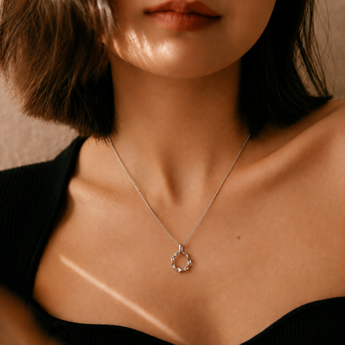 Twisted Circle Pendant by The 925 Club