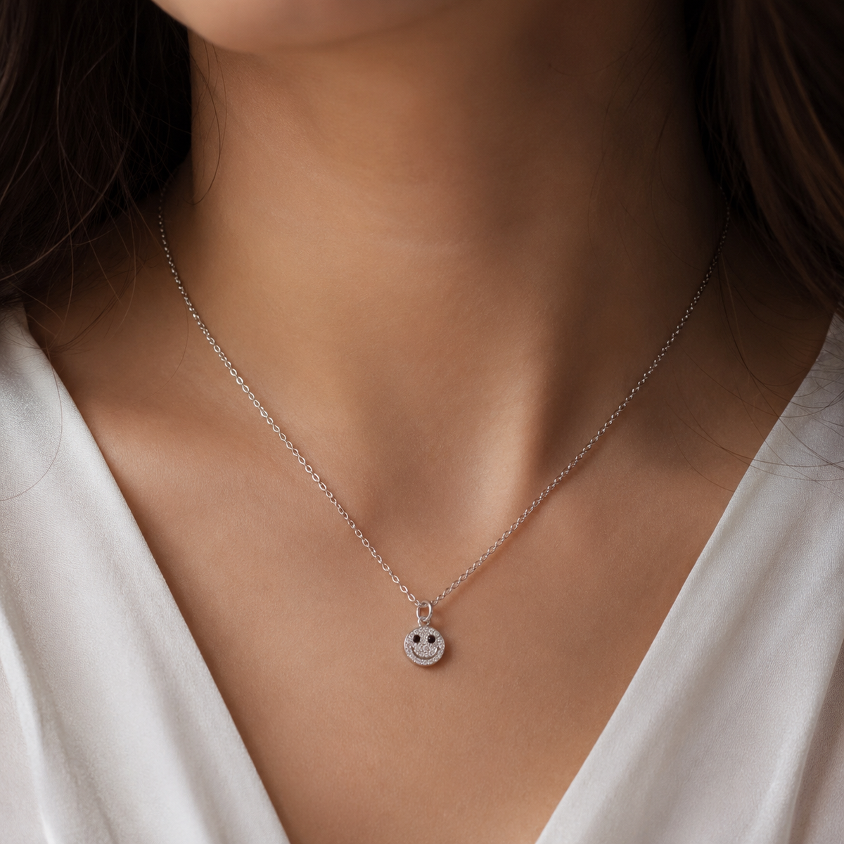 Smiley Charm Pendant by The 925 Club