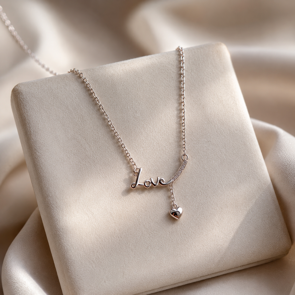 Love Script Heart Pendant by The 925 Club