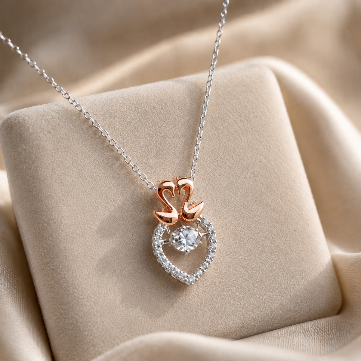 Swan Heart Pendant by The 925 Club