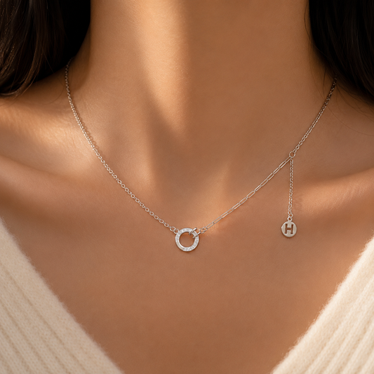 Halo Initial Pendant by The 925 Club