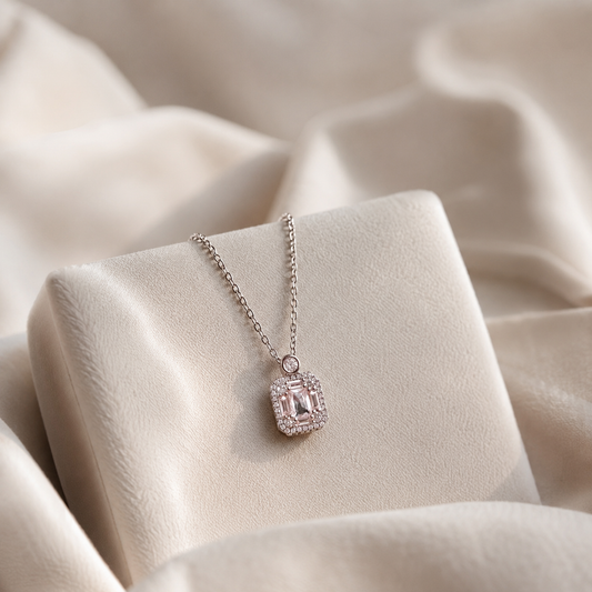 Blush Emerald Halo by The 925 Club