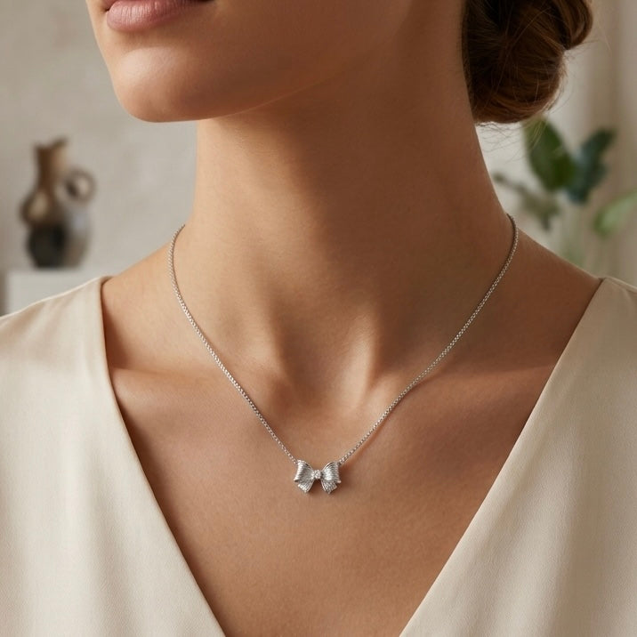Silver Ribbon Bow by The 925 Club