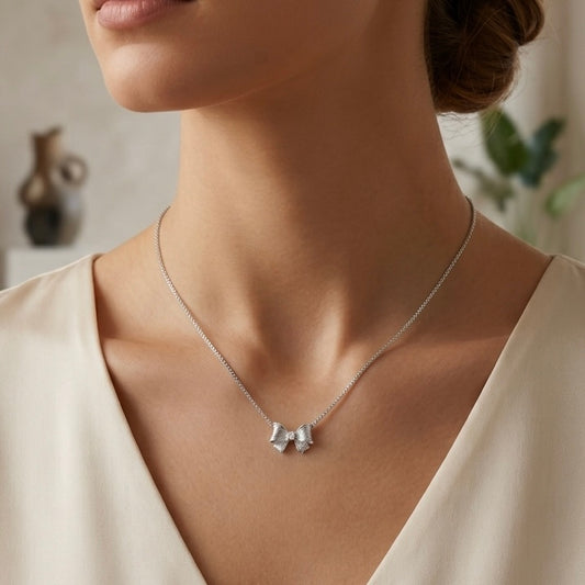Silver Ribbon Bow by The 925 Club