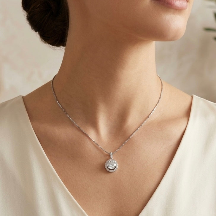 Radiant Round Halo by The 925 Club