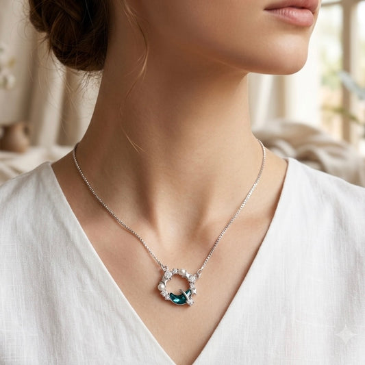Oceanic Moon Circle Pendant by The 925 Club