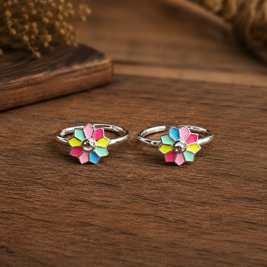 Rainbow Bloom Toe Ring by The 925 Club