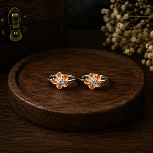 Orange Blossom Toe Ring by The 925 Club