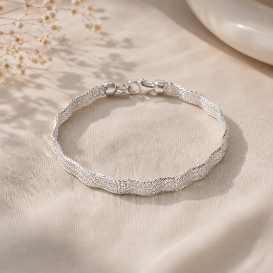 Elegant Woven Mesh Bracelet by The 925 Club