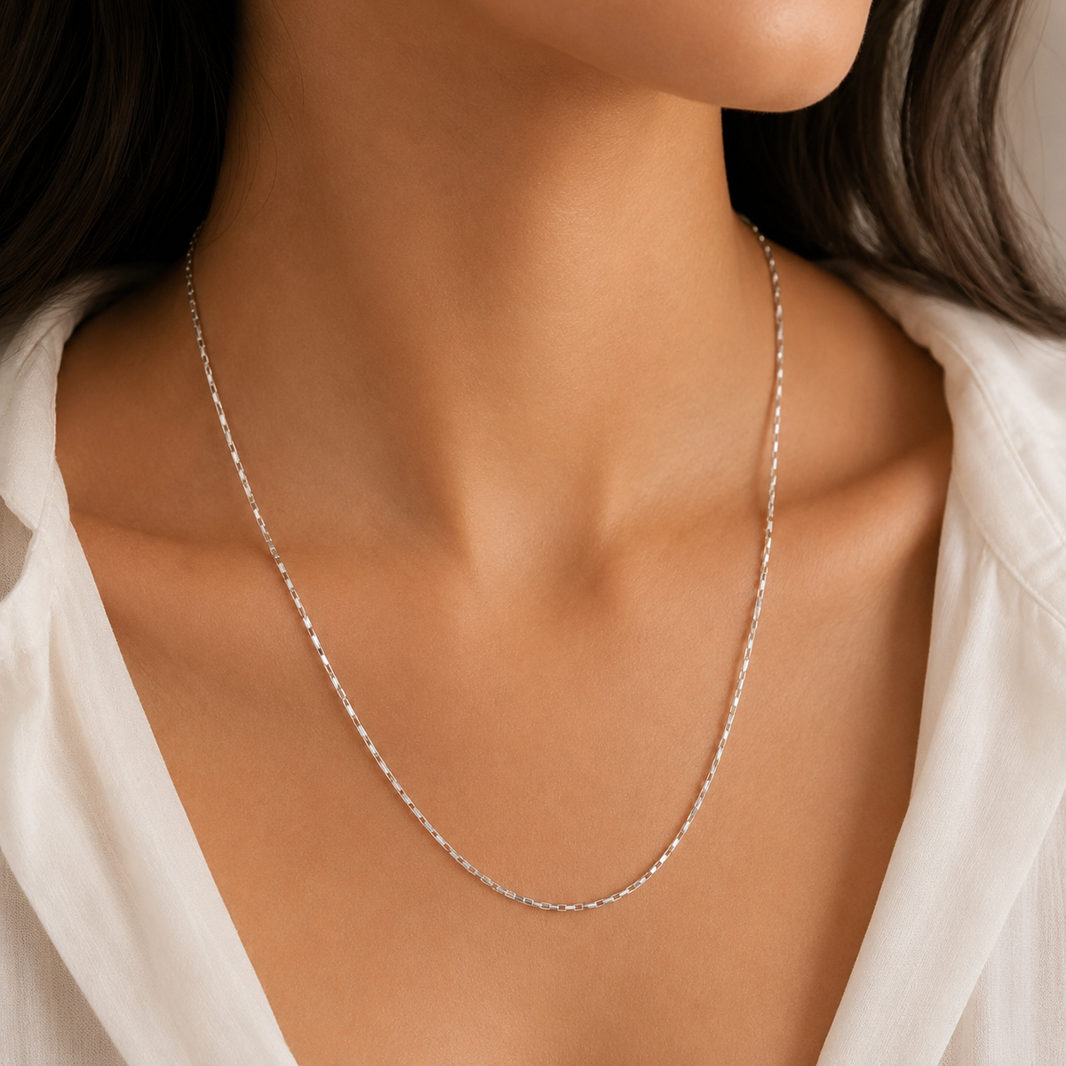 Classic Box Link Silver Chain by The 925 Club