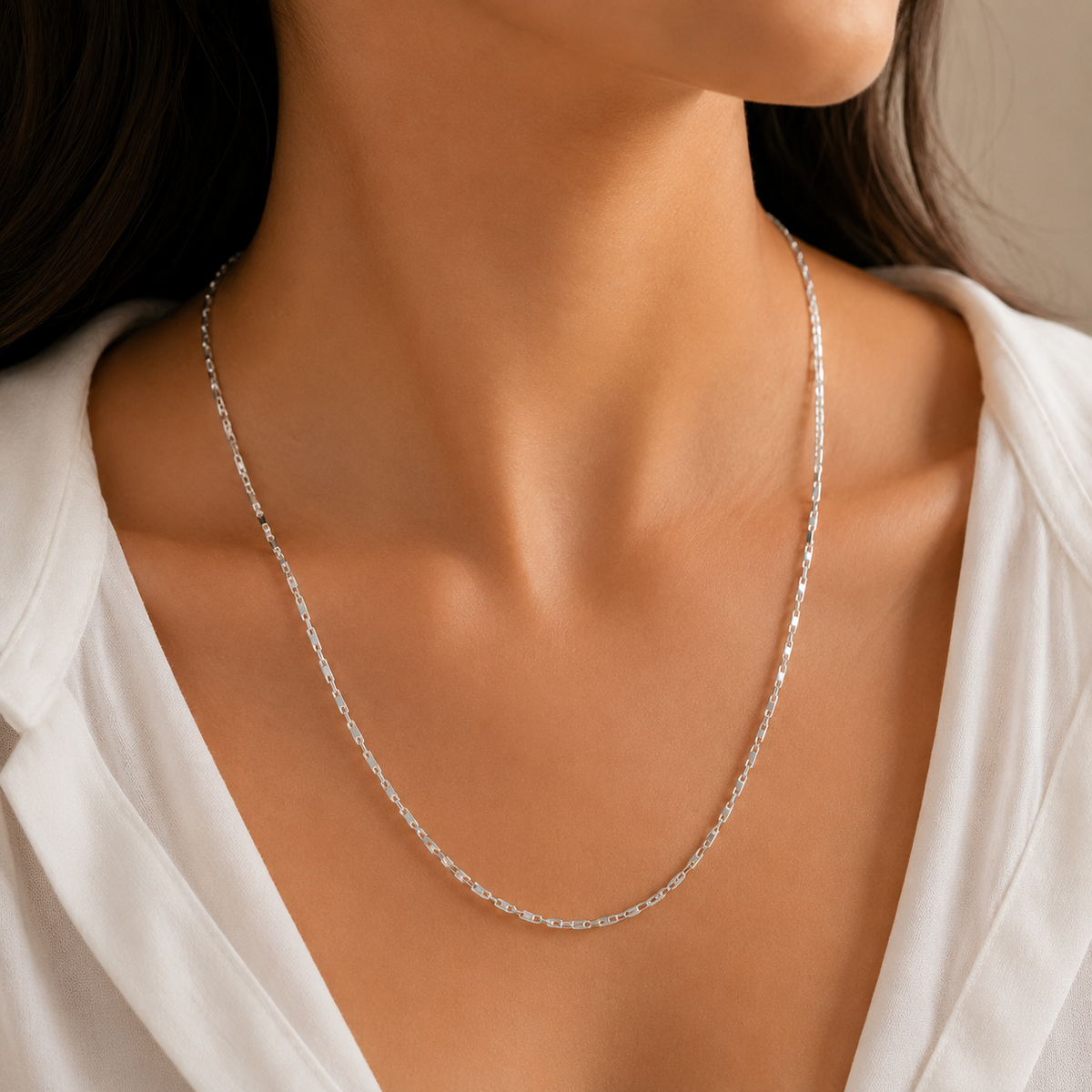Modern Box Link Silver Chain by The 925 Club