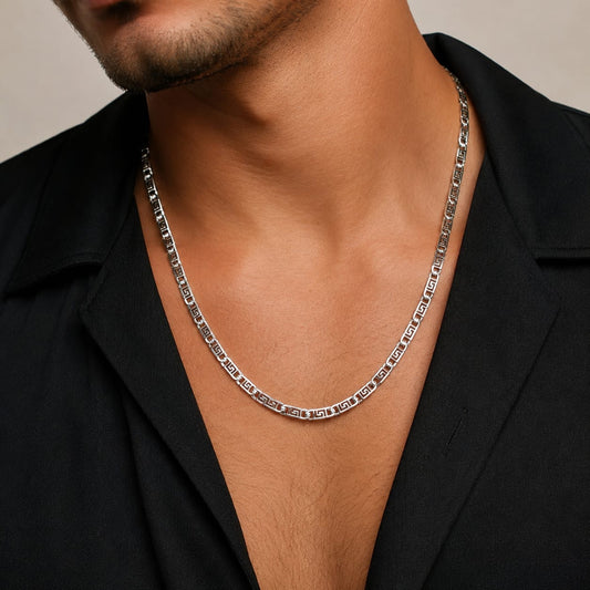 Silver Greek Link Chain by The 925 Club