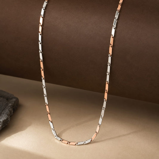 Dual Tone Bar Link Chain by The 925 Club