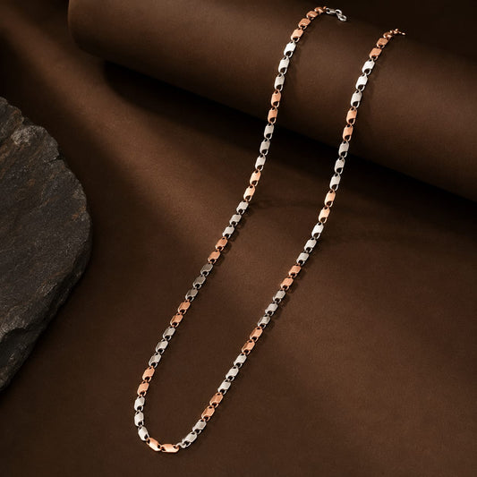 Dual Tone Oval Link Chain by The 925 Club