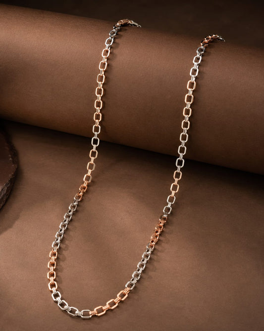 Dual Tone Paperclip Chain by The 925 Club