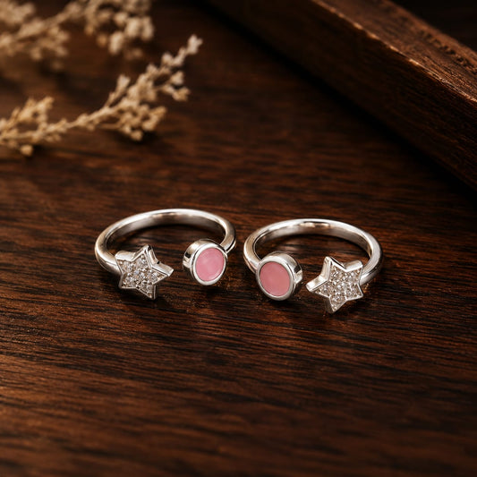 Pink Star Toe Ring by The 925 Club