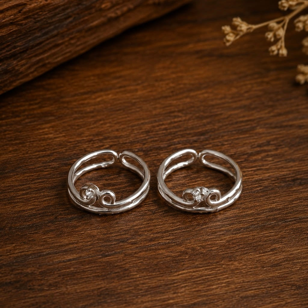 Swirl Crystal Toe Ring by The 925 Club
