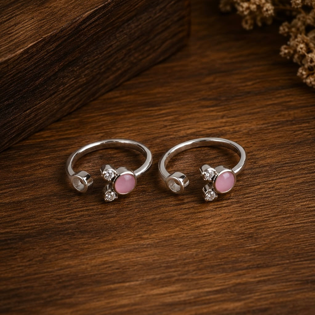 Luna Pink Toe Ring by The 925 Club