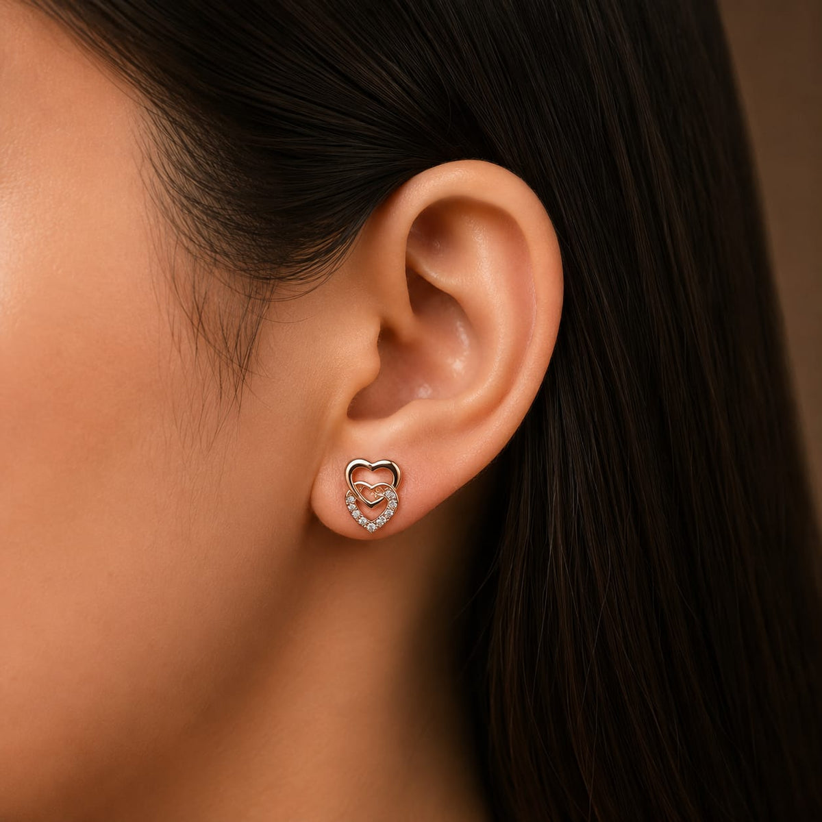 Twin Heart Glow Earrings by The 925 Club