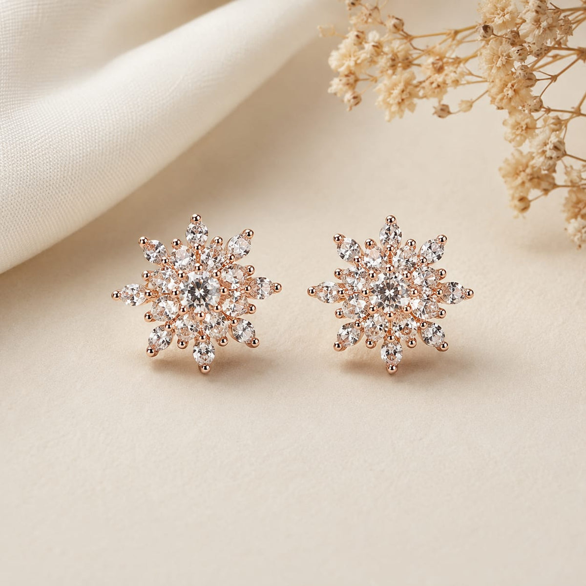 Snowflake Spark Studs by The 925 Club