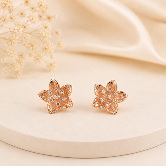 Golden Petal Studs by The 925 Club