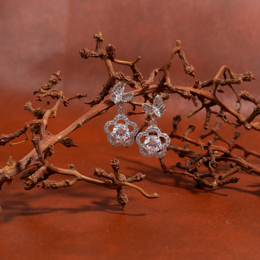 Rose Butterfly Earring by The 925 Club