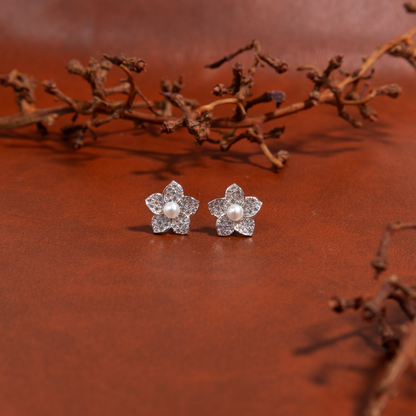 Pearl Flora Earrings by The 925 Club