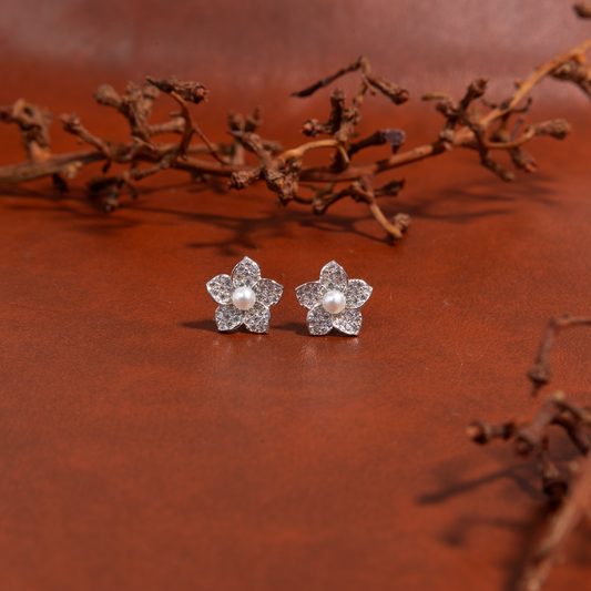 Pearl Flora Earrings by The 925 Club