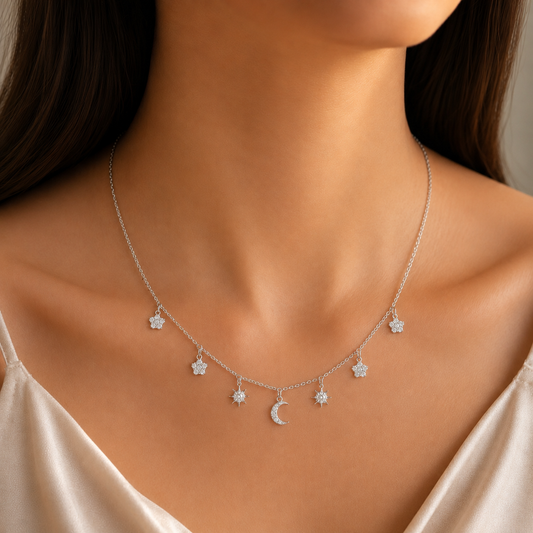 Moonlit Charm Necklace by The 925 Club