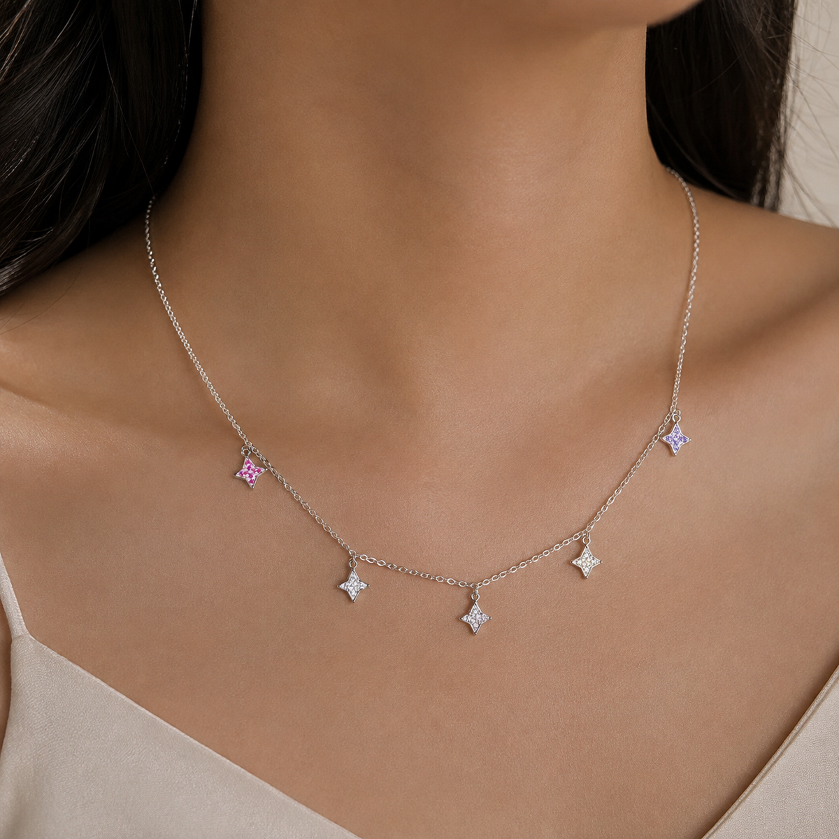 Pastel Spark Necklace by The 925 Club