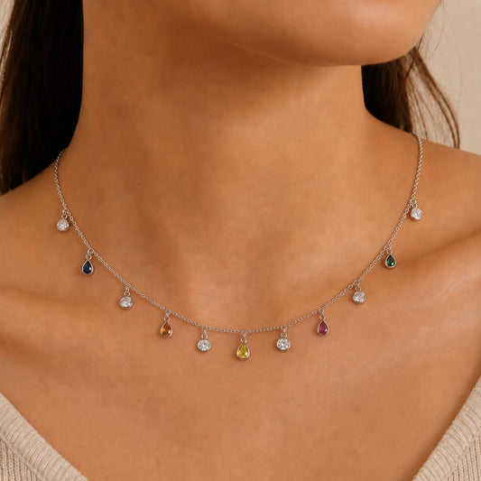 Rainbow Dew Necklace by The 925 Club