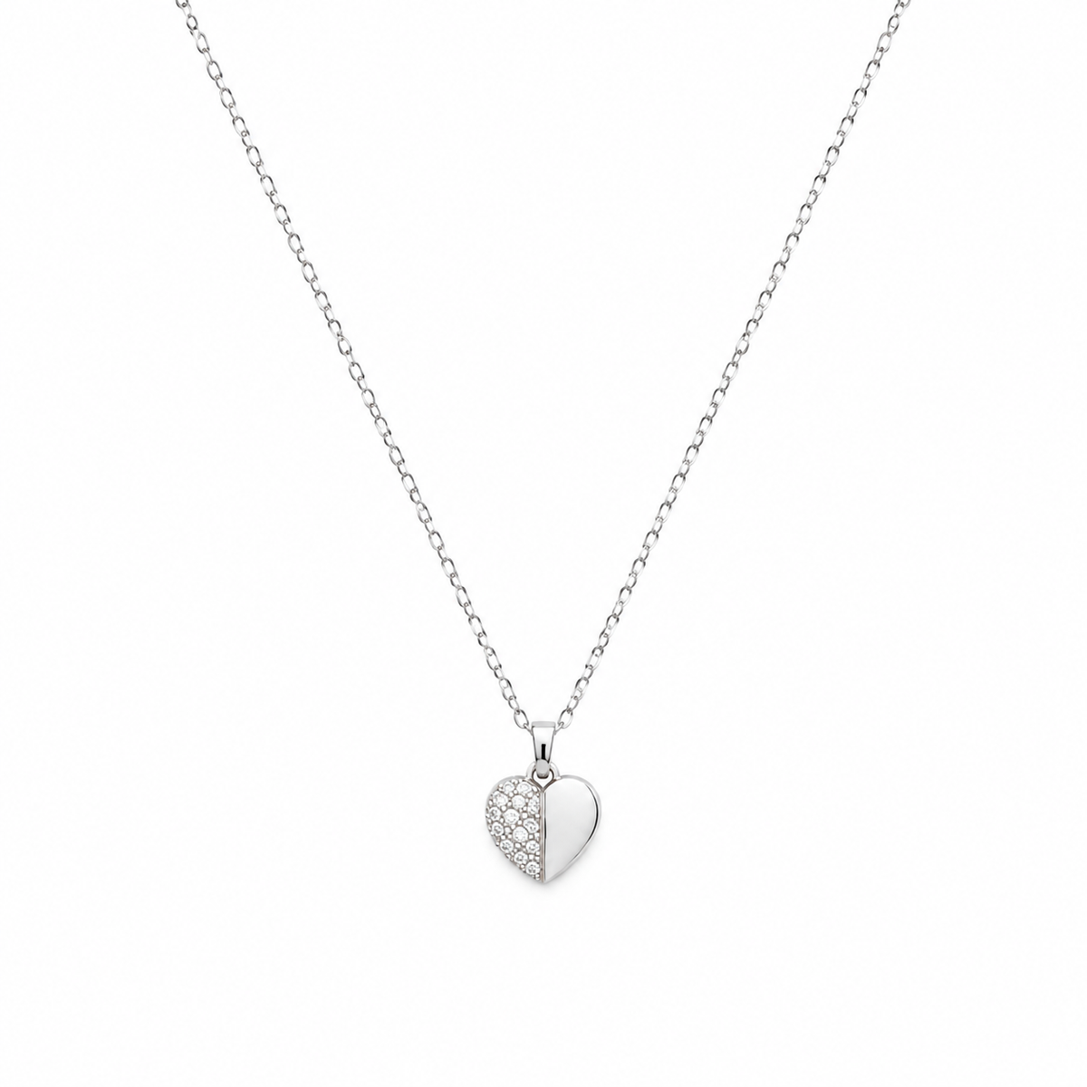 White Enamel Heart Pendant by The 925 Club - image 2