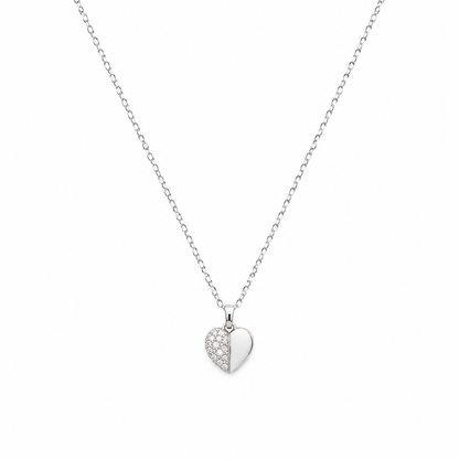 White Enamel Heart Pendant by The 925 Club - image 2