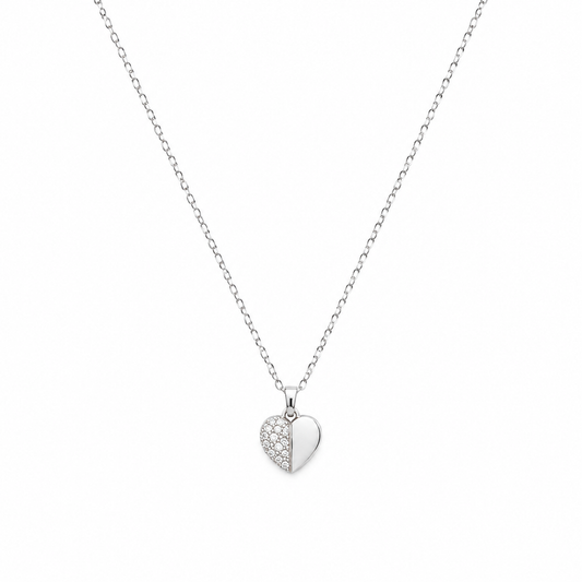 White Enamel Heart Pendant by The 925 Club - image 2