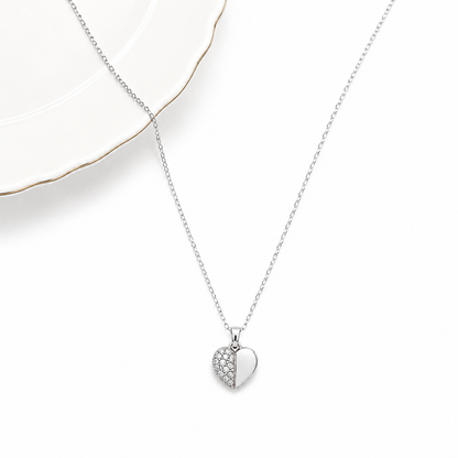White Enamel Heart Pendant by The 925 Club - image 3