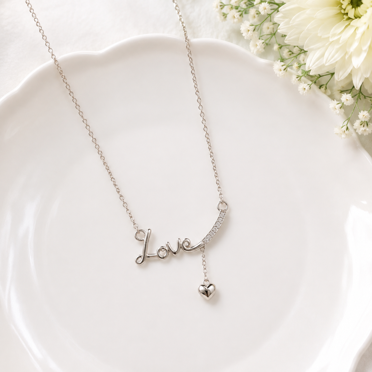 Love Script Heart Pendant by The 925 Club - image 3