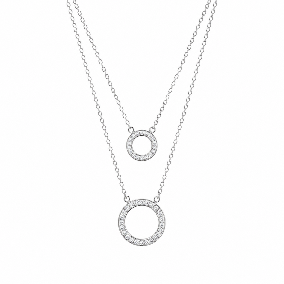 Double Halo Pendant Necklace by The 925 Club - image 2