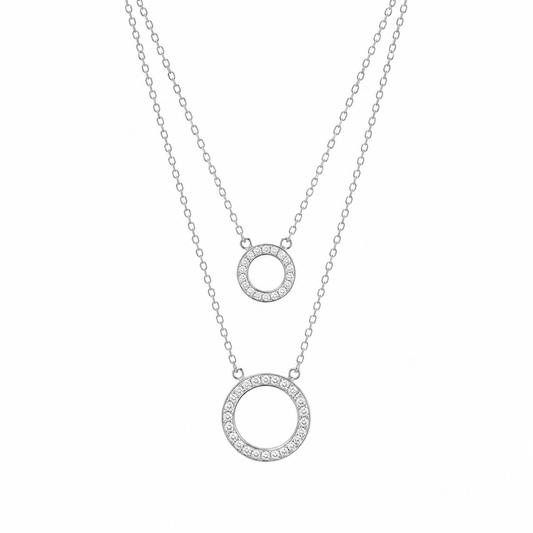 Double Halo Pendant Necklace by The 925 Club - image 2