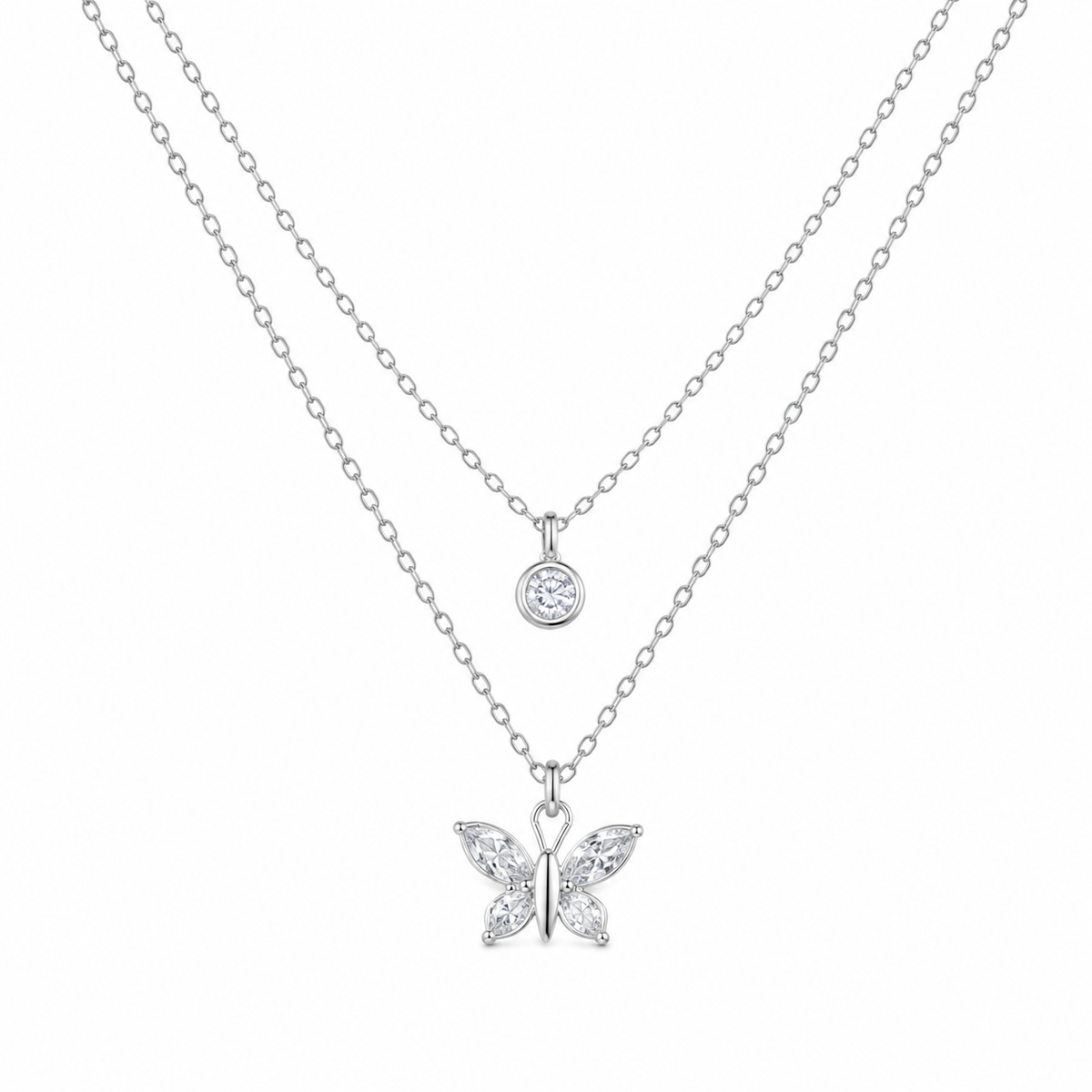 Butterfly Layered Pendant Necklace by The 925 Club - image 2