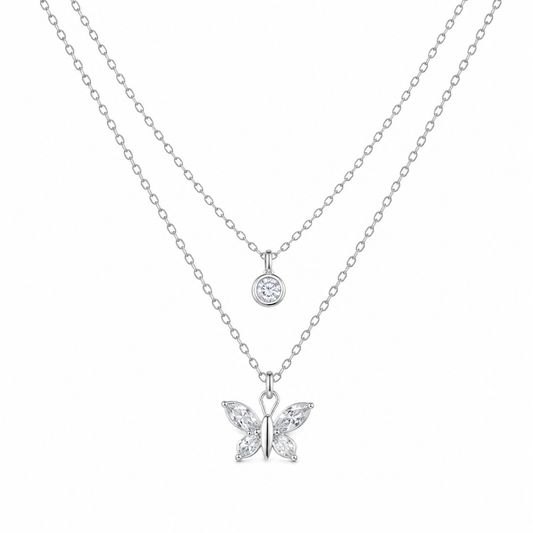 Butterfly Layered Pendant Necklace by The 925 Club - image 2