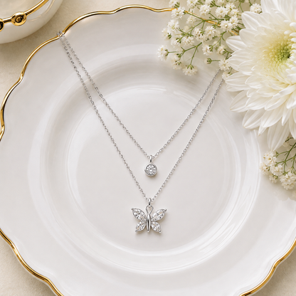 Butterfly Layered Pendant Necklace by The 925 Club - image 3