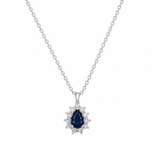 Sapphire Teardrop Halo by The 925 Club - image 2